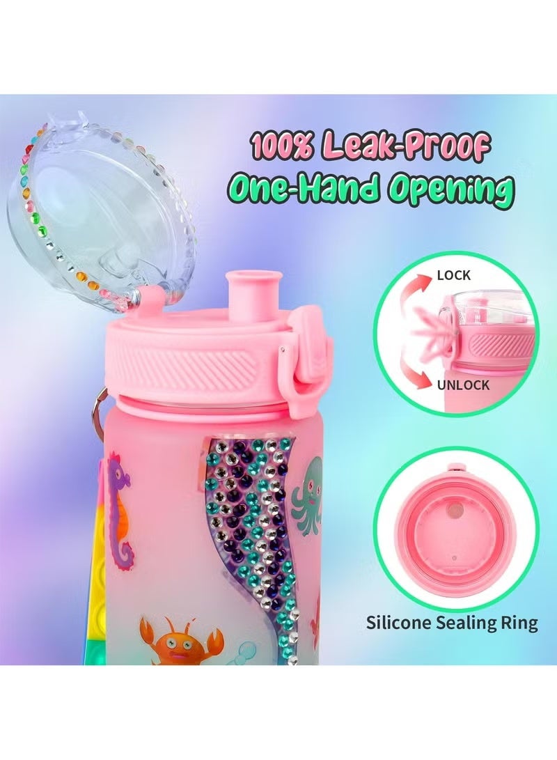 ColaBear Decorate Your Own Water Bottle Kits for Girls, Fun Arts and Crafts Gift Toys for Ages 3+, Gem Painting Crafts, Fun Arts and Crafts Gifts Toys for Girls Birthday (Pink) - Image 4